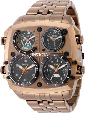 Invicta Aviator - Zulu Time 50659 Herenhorloge - Quartz Uurwerk - Roestvrij Staal met Zwarte Wijzerplaat - 50 mm