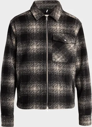 Moncler Men & apos;s Buffalo Check Full-Zip Shirt Jacket