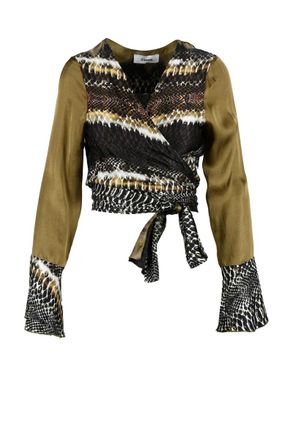 Dimora Green Animal Viscose Shirt