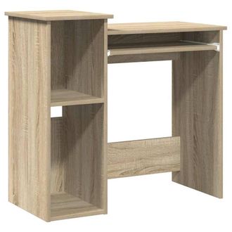 Berkfield Home Desk with Shelves Sonoma Oak 84x40x78 cm Engineered Wood in Brown | Size: 84 x 40 x 78 cm
