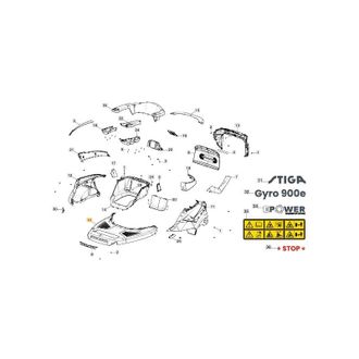 STIGA Sports Plataforma Para Tractor Cortac&eacute;sped Modelos Gyro900e Original Stiga 337506607/0