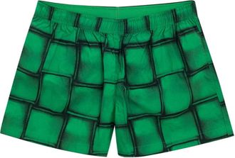 Bottega Veneta Badmode, Heren, Groen, M, Nylon, Groene Nylon Boxershorts met Cassette Print