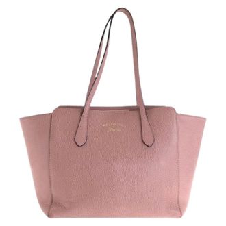 Gucci Pre-owned Handbags, female, Pink, Size: ONE SIZE Pre-owned Swing Leather Tote Bag