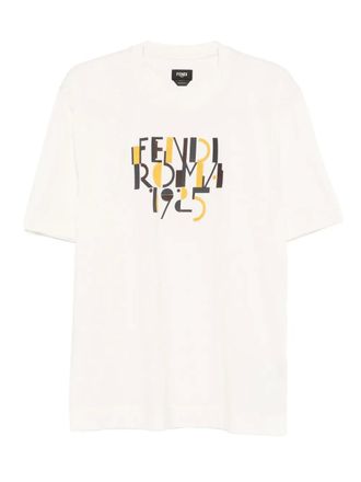 Fendi T-shirt con stampa Roma 1925 - Toni neutri