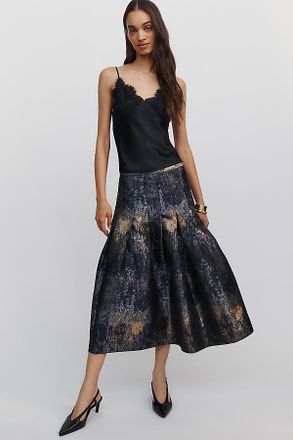 Hutch Metallic Jacquard Midi Skirt