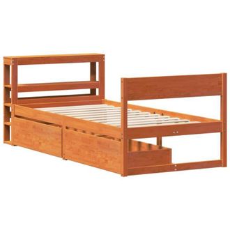 vidaXL Estructura De Cama Sin Colch&oacute;n Madera Maciza Marr&oacute;n 75x190 Cm Vidaxl