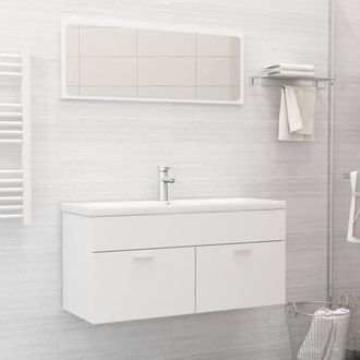Berkfield Home Sink Cabinet with Built-in Basin White Engineered Wood