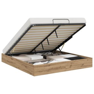 vidaXL Estructura De Cama Ottoman Roble Artisan 160 X 200 Cm Vidaxl