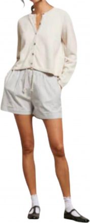 perfectwhitetee Riley Striped Pull-On Short In Blue/ White