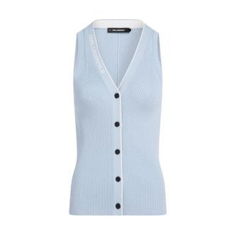 Karl Lagerfeld Donna, Top, Blu, L, new