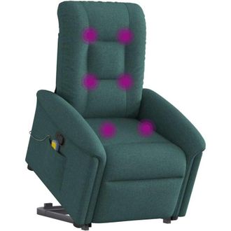 vidaXL Vidaxl - Silla De Masaje Reclinable De Pie De Tela Verde Oscura