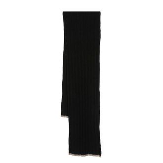 Brunello Cucinelli Bufanda de Cachemira Negra de Punto - Accessories - Hombre - Negro - ONE SIZE
