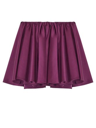 Ganni Draped Acetate Miniskirt - Red