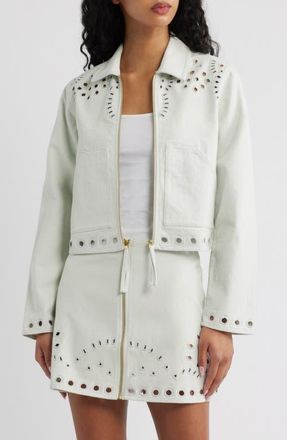 Cleobella Adare Eyelet Jacket in Skywriting at Nordstrom, Size X-Large