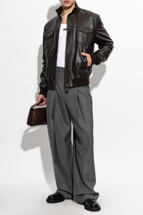 Dolce & Gabbana Wool Trousers With A Crease, Mens, Grey