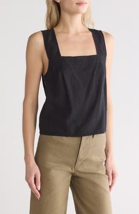 Madewell Irene Linen Blend Top in True Black at Nordstrom Rack, Size 00