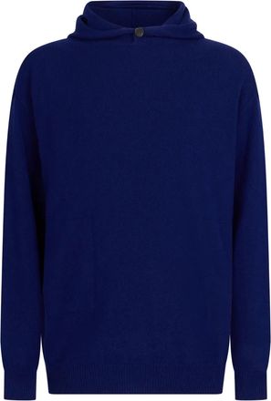 Malo hooded button sweater - men - Virgin Wool/Cashmere - 56 - Blue