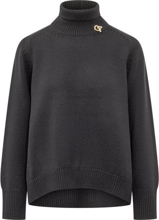 Fabiana Filippi Black Knitted Turtle Neck Sweater