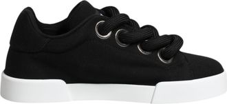 Dolce & Gabbana Black Portofino Low Top Sneakers Womens Shoes