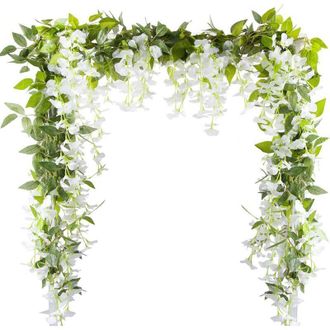 OEM Guirnalda Floral Artificial De Glicinias, 5 Piezas De 2 Metros Cada Una, Para Decoraci&oacute;n De Arcos De Boda E Interiores