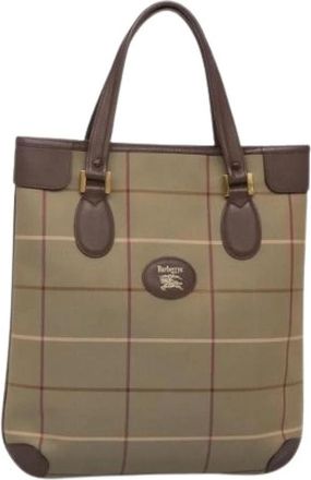 Burberry Pre-owned Tote Bag - Dames - Vintage Shopper - Beige - ONE Size - Leer - Vintage