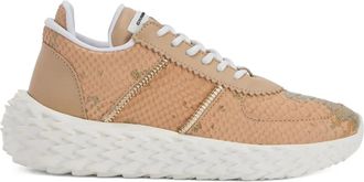 Giuseppe Zanotti Urchin sneakers met slangenleer-effect - Beige