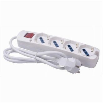 Trade Shop Trade Shop - Multipresa 4 Uscite Universali Spina 16a Cavo 1.5mt Bianco Con Interruttore 80174n