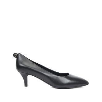 Ferragamo Calf Leather Kitten-Heel Pump - Black