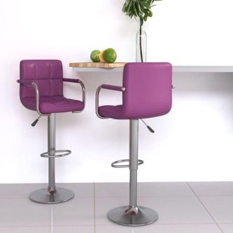 vidaXL Sgabelli da Bar 2 pz Viola in Similpelle Vidaxl