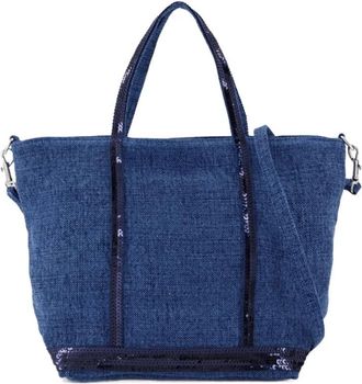Vanessa Bruno Blauwe Linnen Crossbodytas - Dames - Shoppers - Blauw - ONE Size - Linnen - Tassen