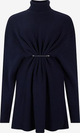 Balenciaga Kurzes Wickelkleid aus Strick mit Rollkragen