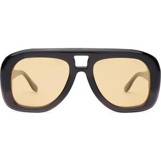 DEZI Pusha 55mm Shield Sunglasses in Mustard at Nordstrom