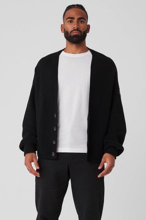 Alo | Scholar Cardigan Sweater Top in Black, Size: Large