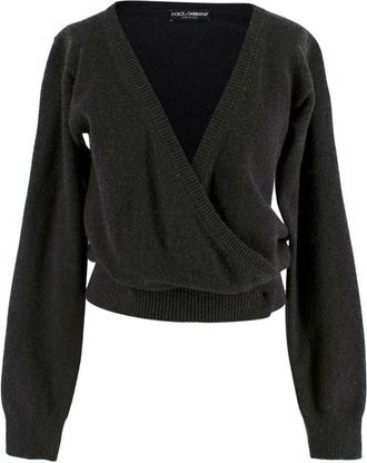 Dolce & Gabbana Grey Cashmere Wrap Jumper Size XS