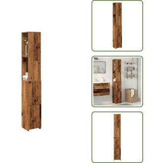 vidaXL Mobile da bagno antico - vidaXL Mobile da Bagno Legno Antico 25x25x170 cm in Truciolato - Armadietto da bagno in legno