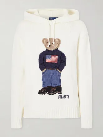 Polo Ralph Lauren Felpa Con Cappuccio In Misto Cotone E Lino - Crema