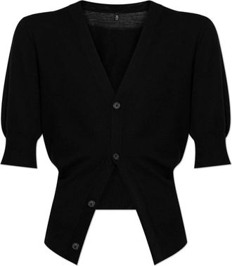 R13 Truien & Vesten, Dames, Zwart, S, Wol, Wollen vest met korte mouwen
