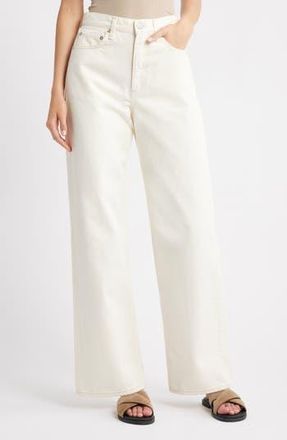 Rag & Bone Shea High Waist Relaxed Straight Leg Jeans in Ecru at Nordstrom Rack, Size 29