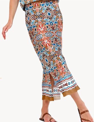 Go Silk Iconic Go Long For It Skirt In Turkish Tile Print