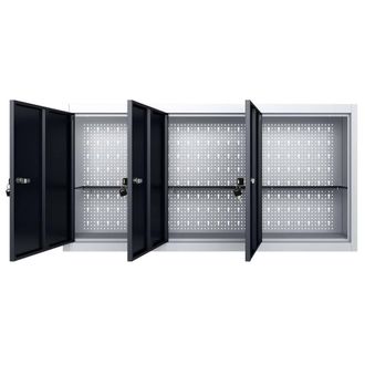 Berkfield Home Wall Mounted Tool Cabinet Industrial Style Metal Grey & Black