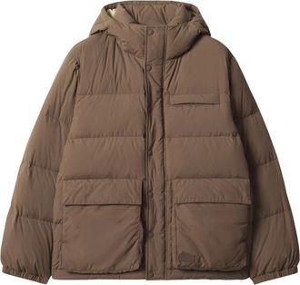 Maison Kitsun&eacute; Piumino Trapuntato con Cappuccio - - Jackets - Uomo - Marrone - M