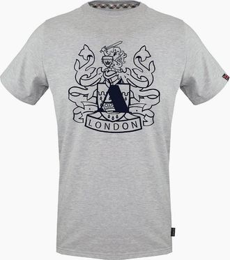 Aquascutum Mens Crew Neck Short Sleeve Jersey T-Shirt - Grey - Size: 2X large