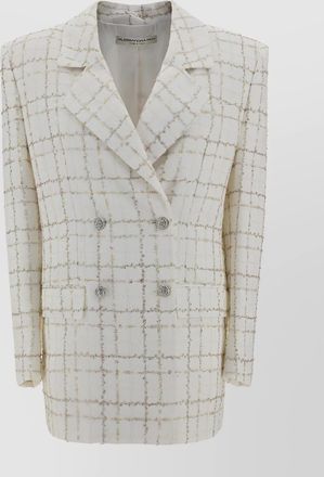 Alessandra Rich plaid tweed blazer jacket with oversize fit