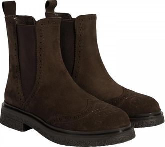 Desa Woman Boots - Suede Upper, Elastic Laces, Flat Heel, Breathable | Brown - 39