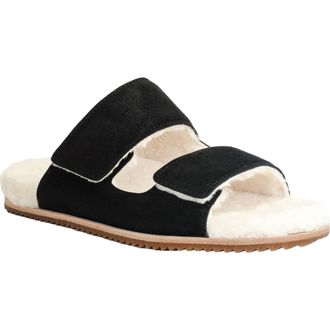 Revitalign Amelia Faux Fur Lined Slide Slipper in Black at Nordstrom Rack, Size 10
