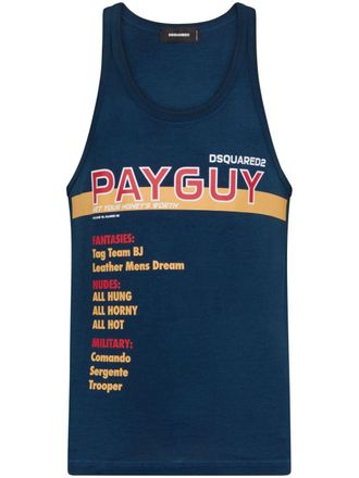 Dsquared2 slogan-print tank top - men - Cotton - L - Blue