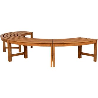 Clp Banco Semicircular Male Sin Respaldo 250 Cm Teca