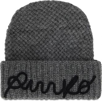 Pinko Muts met geborduurd logo - Dames - Hoeden - Grijs - ONE Size - Accessoires