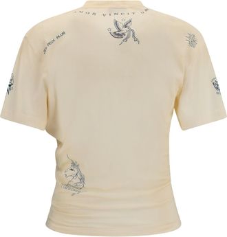 Balenciaga Womens Cotton T-Shirt Ivory T-Shirts And Polos