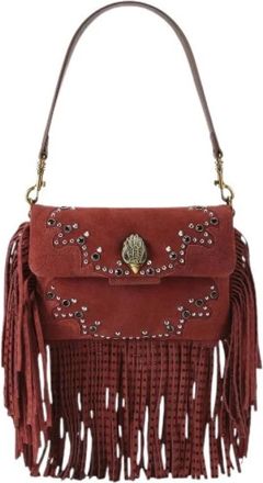 Kurt Geiger Tassen, Dames, Rood, ONE Size, Leer, Oxford Fringe Schoudertas